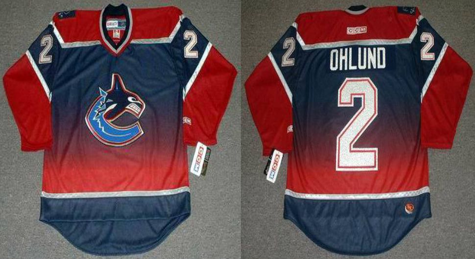 2019 Men Vancouver Canucks #2 Ohlund Red CCM NHL jerseys